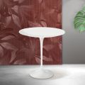 Table basse Tulipe Saarinen H 52 cm en céramique Florim blanc mat - Écarlate