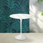 Table basse Tulipe Saarinen H 52 cm en céramique Florim blanc brillant - Écarlate Viadurini