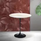Table basse Tulip de Saarinen, hauteur 52 cm, en céramique mate Florim Calacatta Gold - Écarlate Viadurini