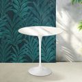 Table basse Tulipe Saarinen H 52 cm en céramique brillante Statuario Florim - Écarlate