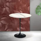 Table basse Tulip de Saarinen, hauteur 52 cm, en céramique mate Florim Statuario - Écarlate Viadurini