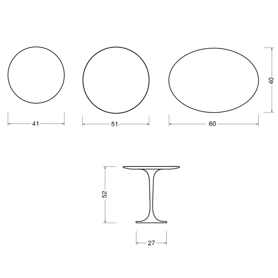 Table basse Tulip de Saarinen, hauteur 52 cm, en céramique mate Florim Statuario - Écarlate Viadurini