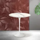 Table basse Tulip de Saarinen, hauteur 52 cm, en céramique mate Florim Statuario - Écarlate Viadurini