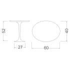 Table basse Tulip Saarinen H 52 avec plateau ovale en marbre de Carrare Made in Italy - Écarlate Viadurini