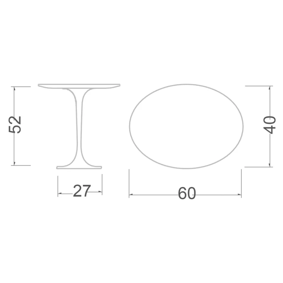 Table basse ovale Tulip Saarinen H 52 en marbre de Carrare Statuarietto Made in Italy - Écarlate Viadurini