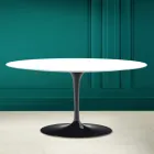 Table basse ovale Tulip Saarinen H 41 en blanc absolu Made in Italy - Scarlet Viadurini