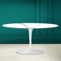Table basse ovale Tulip Saarinen H 41 en Calacatta Michelangelo Made in Italy - Scarlet