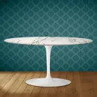 Table basse ovale Tulip de Saarinen, hauteur 41 pouces, céramique Aura 22, fabriquée en Italie - Écarlate Viadurini