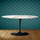 Table basse ovale Tulip de Saarinen, H 41 cm, céramique Aura 22, fabriquée en Italie - Écarlate Viadurini