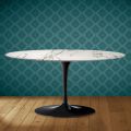 Table basse ovale Tulip de Saarinen, hauteur 41 pouces, céramique Aura 22, fabriquée en Italie - Écarlate