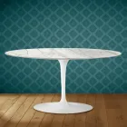 Table basse ovale Saarinen Tulip, H 41 cm, céramique brillante, fabriquée en Italie - Écarlate Viadurini