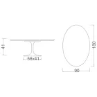 Table basse ovale Saarinen Tulip, H 41 cm, céramique Moonè, fabriquée en Italie - Écarlate Viadurini
