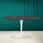 Table basse ovale Tulip Saarinen H 41 en céramique Noir Desire Made in Italy - Scarlet Viadurini