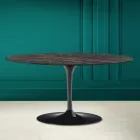Table basse ovale Tulip Saarinen H 41 en céramique Noir Desire Made in Italy - Scarlet Viadurini