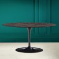 Table basse ovale Tulip Saarinen H 41 en céramique Noir Desire Made in Italy - Scarlet