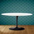 Table basse ovale Tulip Saarinen H 41 en céramique Rem Made in Italy - Écarlate Viadurini