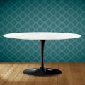 Table basse ovale Tulip Saarinen H 41 en céramique Rem Made in Italy - Écarlate