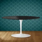 Table basse ovale Tulipe Saarinen H 41 cm en céramique Somnia, fabriquée en Italie - Écarlate Viadurini