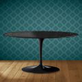 Table basse ovale Tulipe Saarinen H 41 cm en céramique Somnia, fabriquée en Italie - Écarlate