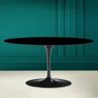 Table basse ovale Tulip Saarinen H 41 en noir absolu Made in Italy - Scarlet Viadurini