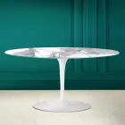 Table basse ovale Tulip Saarinen H 41 en Statuario Altissimo Made in Italy - Scarlet Viadurini