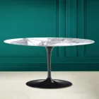 Table basse ovale Tulip Saarinen H 41 en Statuario Altissimo Made in Italy - Scarlet Viadurini