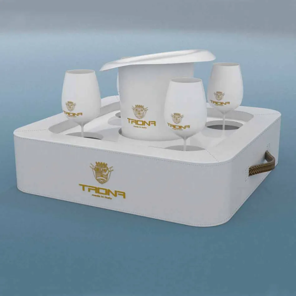 Table basse - faux cuir design plateau flottant nautique Trona Viadurini