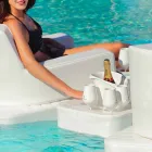 Table basse - plateau flottant de faux cuir et plexi nautique Trona Viadurini