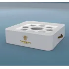 Table basse - plateau flottant de faux cuir et plexi nautique Trona Viadurini