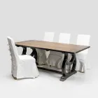 Table en pin 200 x 100 cm avec piètement ancien - Aieta Viadurini