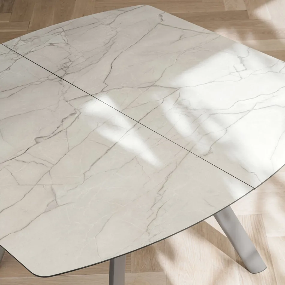 Table tonneau extensible jusqu'à 170 cm en stratifié HPL - Convivio Viadurini