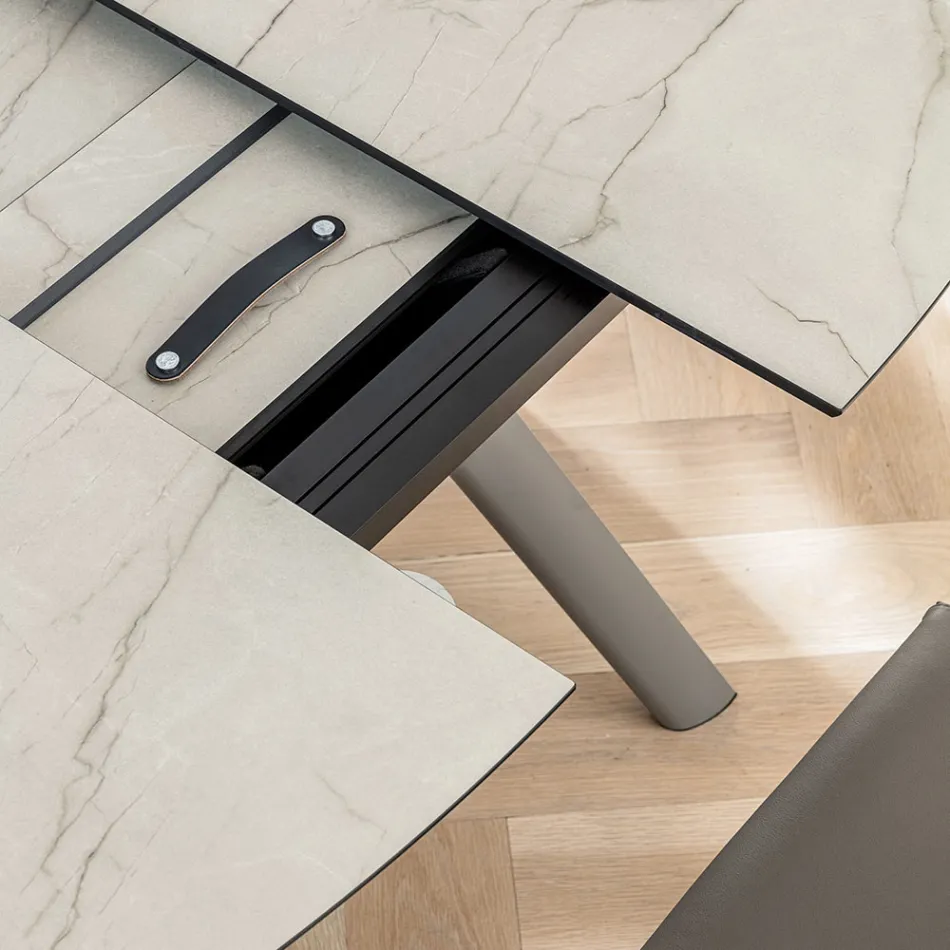 Table tonneau extensible jusqu'à 170 cm en stratifié HPL - Convivio Viadurini