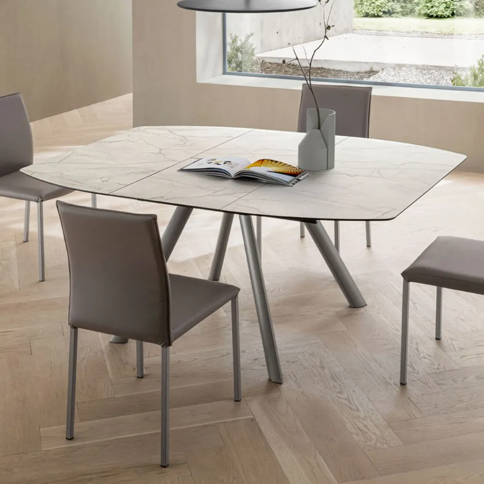 Table tonneau extensible jusqu'à 170 cm en stratifié HPL - Convivio Viadurini