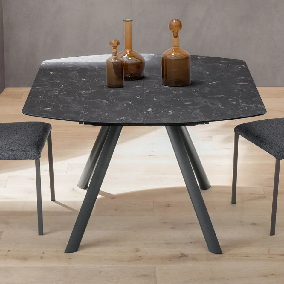 Table tonneau extensible jusqu'à 170 cm en stratifié HPL - Convivio Viadurini