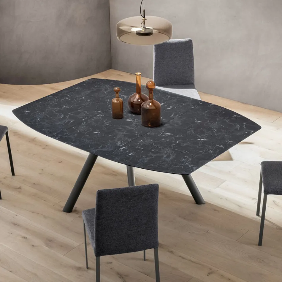 Table tonneau extensible jusqu'à 170 cm en stratifié HPL - Convivio Viadurini