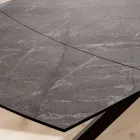 Table tonneau extensible jusqu'à 240 ou 280 cm en HPL et métal - Présent Viadurini