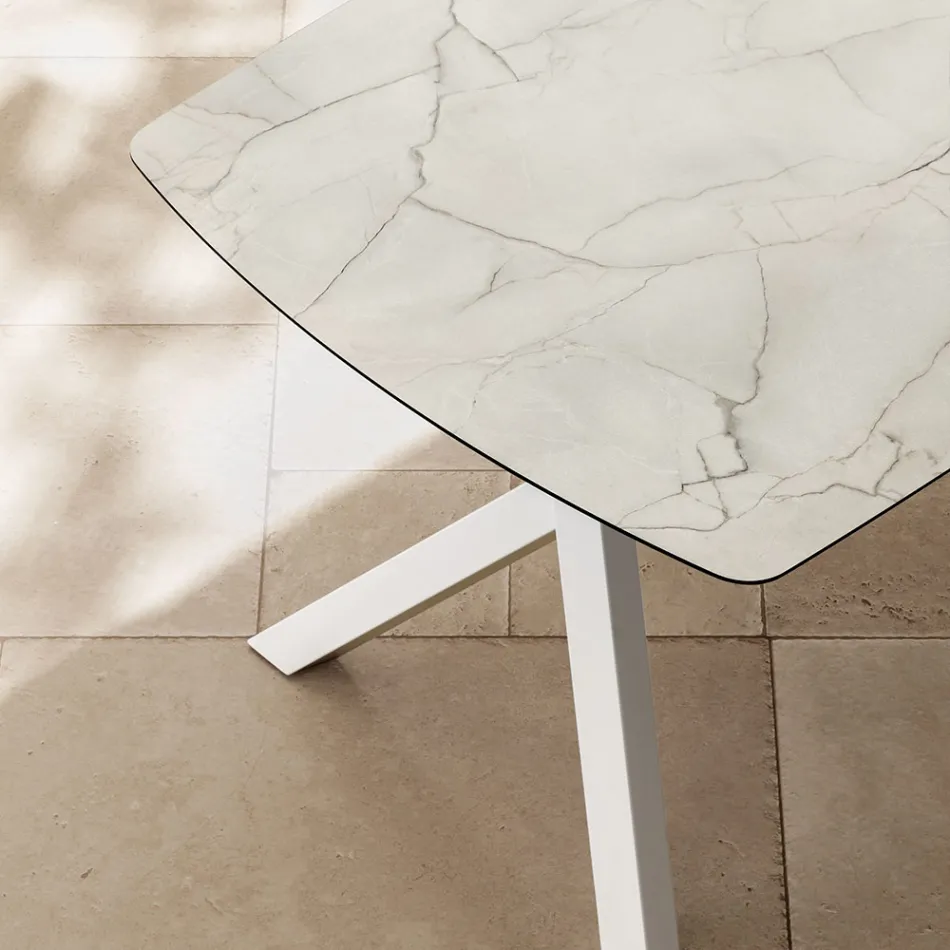 Table tonneau extensible jusqu'à 240 ou 280 cm en stratifié HPL - Dialogo Viadurini