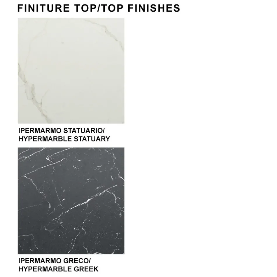 Table Tonneau Moderne en Céramique et Acier Or Rose Fabriquée en Italie – Settimmio Viadurini