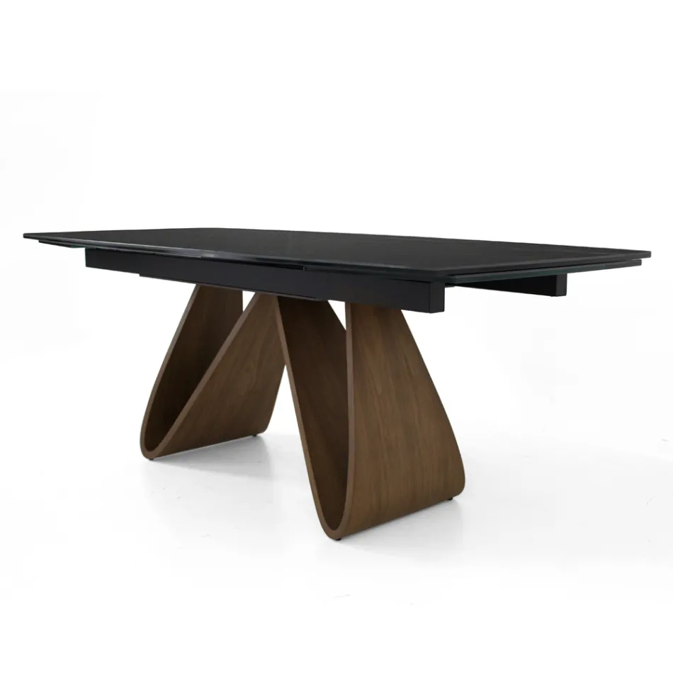 Table extensible jusqu'à 276 cm en Céramique Noir Désir Made in Italy - Equateur Viadurini