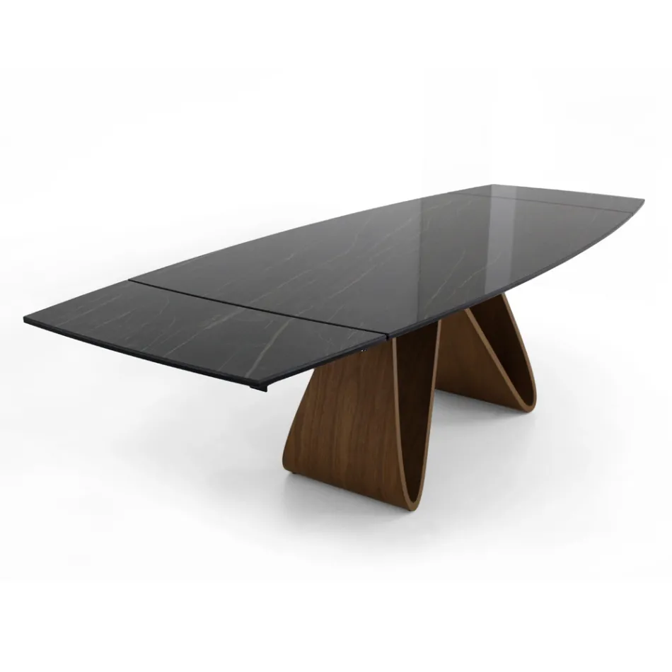 Table extensible jusqu'à 276 cm en Céramique Noir Désir Made in Italy - Equateur Viadurini