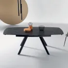 Table extensible 140/210 x 90 cm en pierre frittée effet marbre - Atrium Viadurini