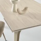 Table extensible 160/240 x 90 cm en pierre frittée effet marbre - Samus Viadurini