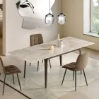 Table extensible 160/240 x 90 cm en pierre frittée effet marbre - Samus Viadurini