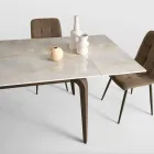 Table extensible 160/240 x 90 cm en pierre frittée effet marbre - Samus Viadurini