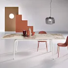 Table extensible 160/240 x 90 cm en pierre frittée effet marbre - Samus Viadurini