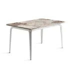 Table extensible 160/240 x 90 cm en pierre frittée effet marbre - Samus Viadurini