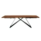 Table extensible 160/240 x 90 cm en noyer et fer - Nodo Viadurini