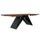 Table extensible 160/240 x 90 cm en noyer et fer - Nodo Viadurini