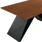 Table extensible 160/240 x 90 cm en noyer et fer - Nodo Viadurini