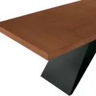 Table extensible 160/240 x 90 cm en noyer et fer - Nodo Viadurini